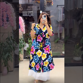 Chiffon Long Floral Printed Frog | Swag Edition (FL-PF005)